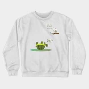 Funny turtle and owl Crewneck Sweatshirt